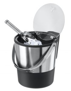 Oggi Double Wall Ice Bucket with Flip Lid and Stainless Ice Scoop