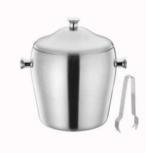 TeamFar Ice Bucket, Stainless Steel Ice Bucket with Lid, Insulated Double Wall, Attach Ice Tong, Perfect for Bar Party Gathering and Home Use